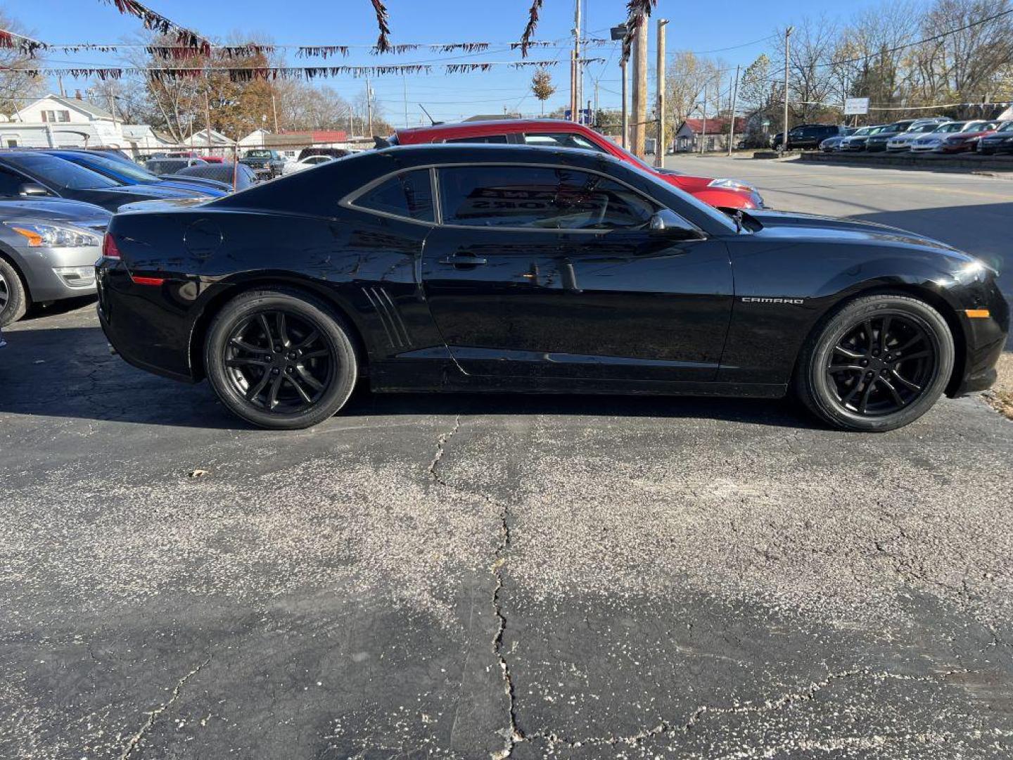 2015 BLACK CHEVROLET CAMARO LS (2G1FB1E38F9) with an 3.6L engine, Automatic transmission, located at 1056 E Riverside Dr, Evansville, IN, 47714, (812) 423-7026, 37.953491, -87.546654 - Photo#0