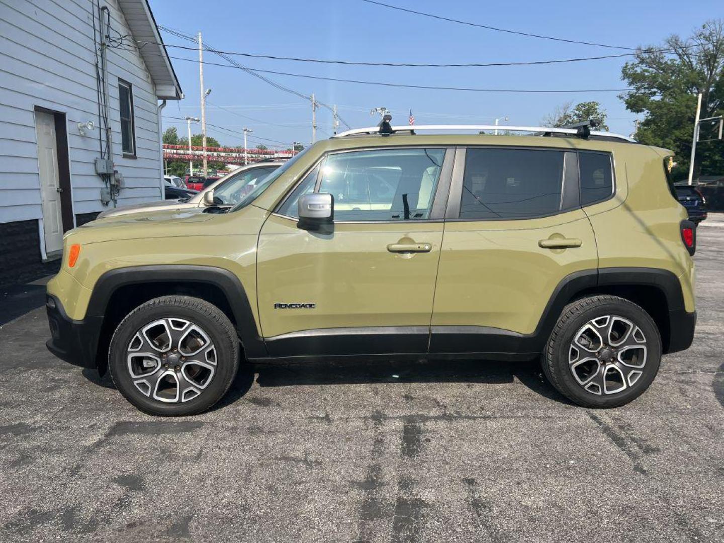 2015 GREEN JEEP RENEGADE LIMITED (ZACCJBDT1FP) with an 2.4L engine, Automatic transmission, located at 1056 E Riverside Dr, Evansville, IN, 47714, (812) 423-7026, 37.953491, -87.546654 - Photo#0