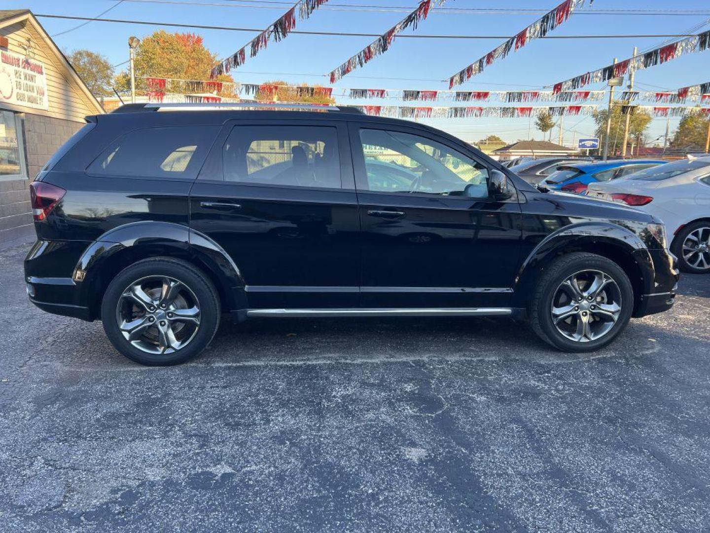 2015 BLACK DODGE JOURNEY CROSSROAD (3C4PDDGG6FT) with an 3.6L engine, Automatic transmission, located at 1056 E Riverside Dr, Evansville, IN, 47714, (812) 423-7026, 37.953491, -87.546654 - Photo#0