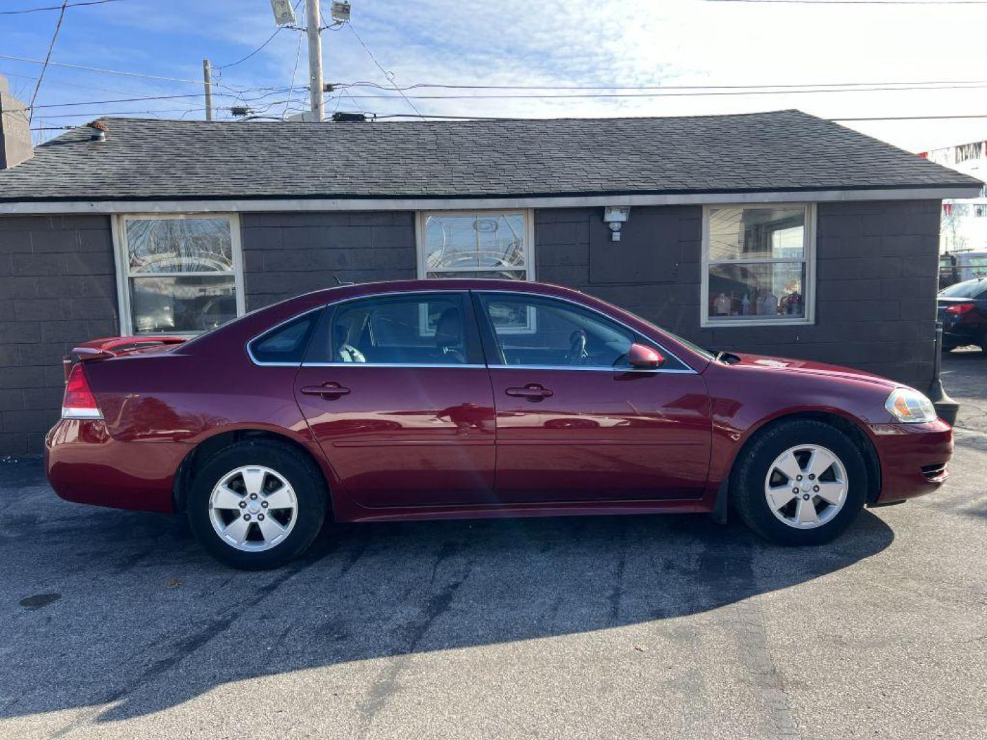 2010 MAROON CHEVROLET IMPALA LT (2G1WB5EKXA1) with an 3.5L engine, Automatic transmission, located at 1056 E Riverside Dr, Evansville, IN, 47714, (812) 423-7026, 37.953491, -87.546654 - Photo#0